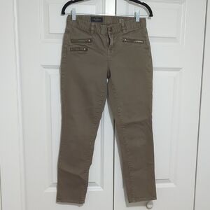 J. Crew Women's Olive Jeans with Zipper Details
